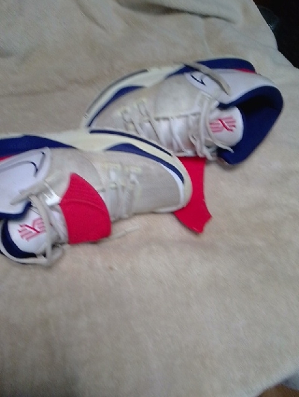 Nike White Blue Red Basketball Sneakers